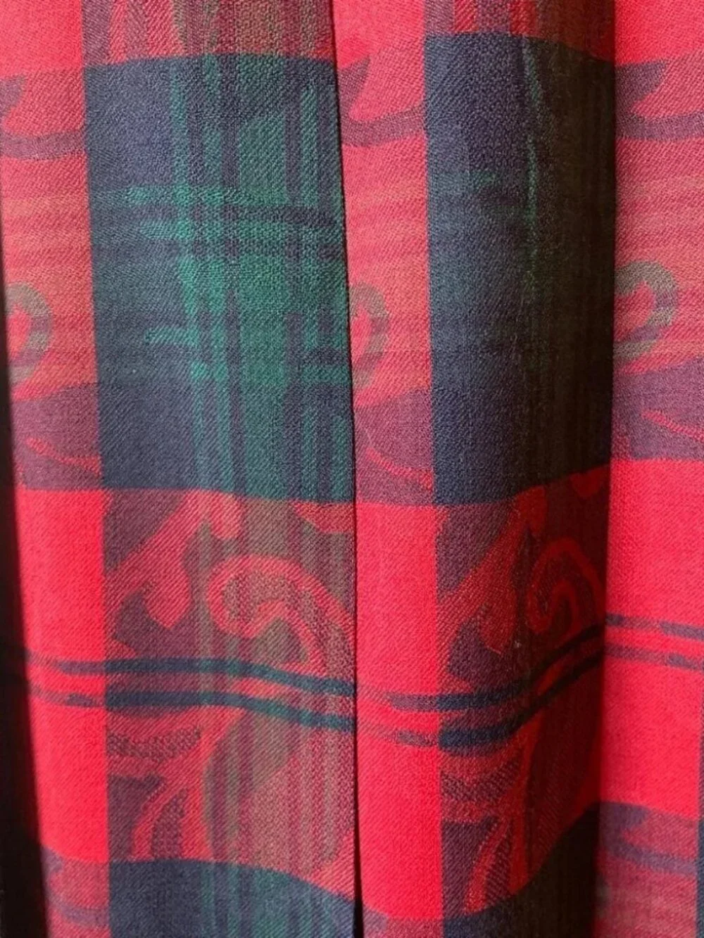 Pendleton Vintage 100% Virgin Wool Pleated Tartan Plaid Skirt Red Green 8P
